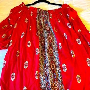 Colorful off shoulder. Never worn